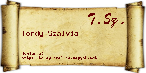 Tordy Szalvia névjegykártya